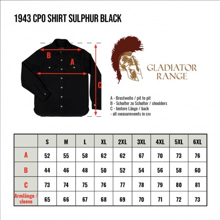 Overhemd 1943 CPO Shirt Moleskin sulphur black - Pike Brothers