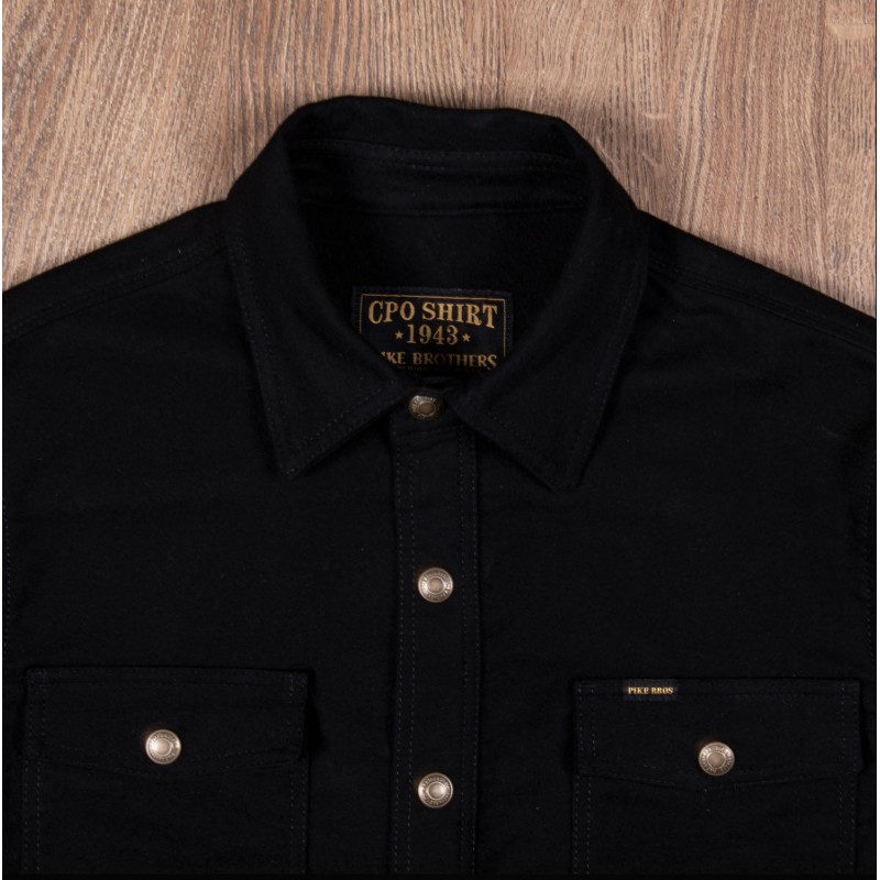 Hemd 1943 CPO Shirt Moleskin sulphur black –...