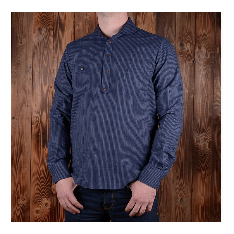 1908 Miner Shirt blau gestreift