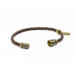 Antique Brown braided leather bracelet 2