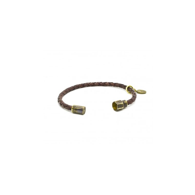 Armband geflochtenes Leder Antique Brown