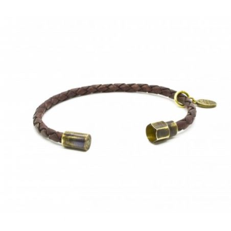 Armband geflochtenes Leder Antique Brown