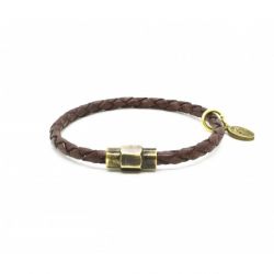 Armband geflochtenes Leder Antique Brown