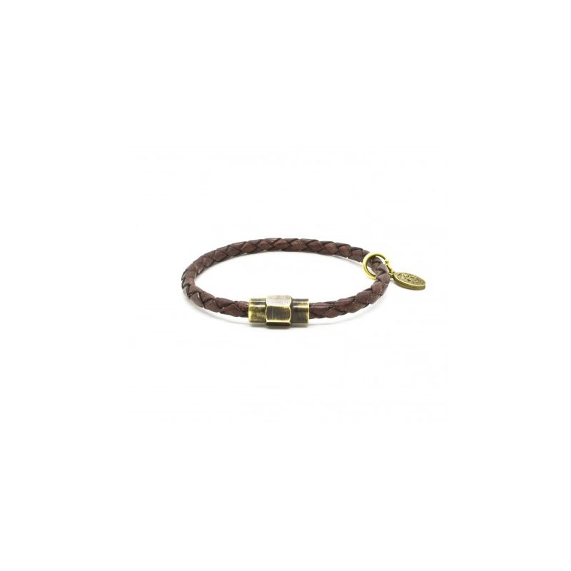 Antique Brown braided leather bracelet