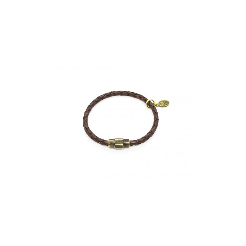 Antique Brown braided leather bracelet
