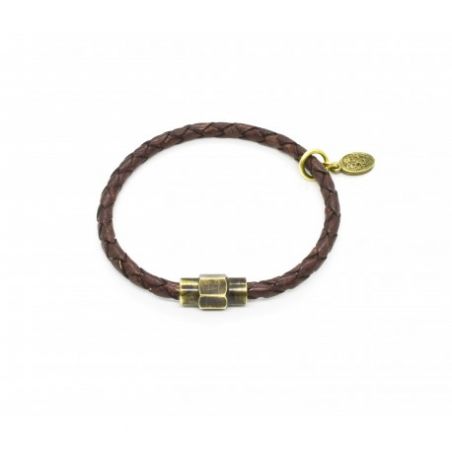 Antique Brown braided leather bracelet