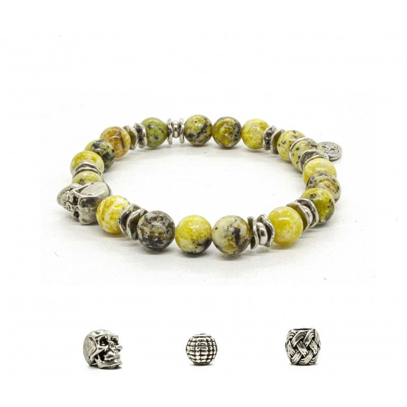 Armband Gele Turquoise, skull