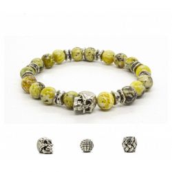 Armband Gele Turquoise, skull
