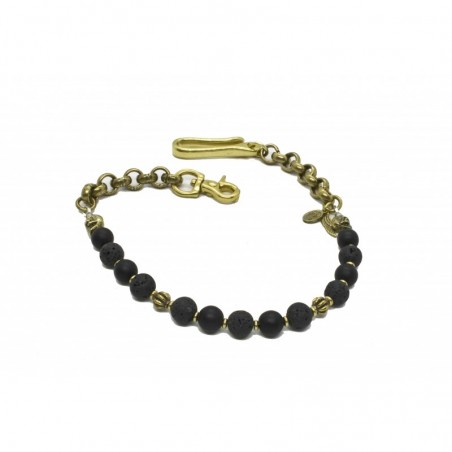 Portemonneeketting Onyx en lavasteen - Black Pearl Creations