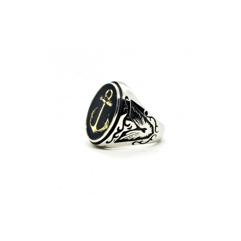 Siegelring Anchor Gold - Black Pearl Creations