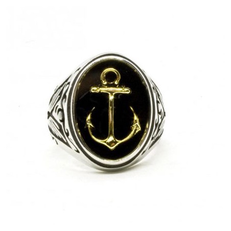 Siegelring Anchor Gold - Black Pearl Creations