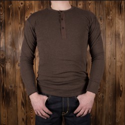 CAMISETA HENLEY 1954 UTILITY SHIRT LONG SLEEVE BROWN...