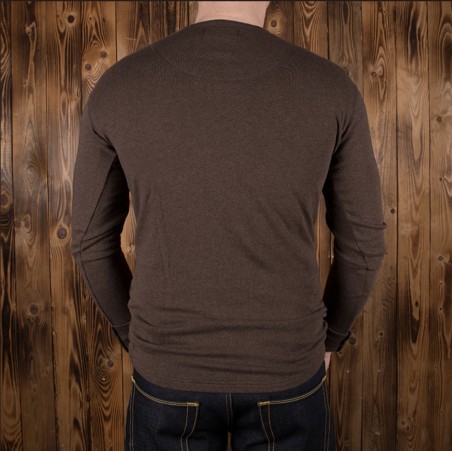 T-SHIRT HENLEY 1954 UTILITY SHIRT LONG SLEEVE BROWN MELANGE – PIKE BROTHERS