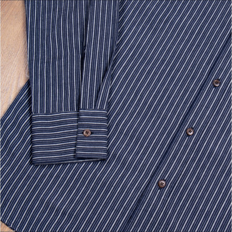 Cotton Mandarin Collar Shirt - 1923 Buccanoy...