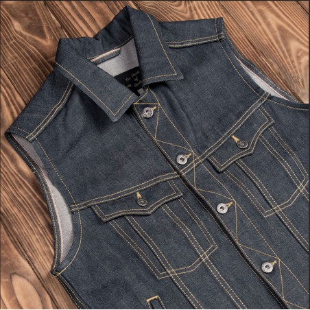 Gilet Denim 1963 Roamer Vest 11oz metal - Pike Brothers