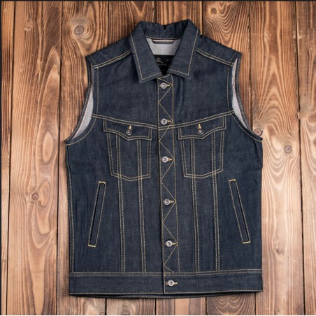 Gilet Denim 1963 Roamer Vest 11oz metal - Pike Brothers
