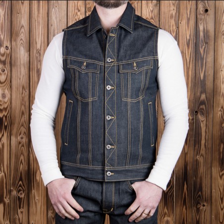 Gilet Denim 1963 Roamer Vest 11oz metal - Pike Brothers