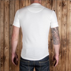 Henley T-shirt met knoopsluiting en korte mouwen ecru -... 2