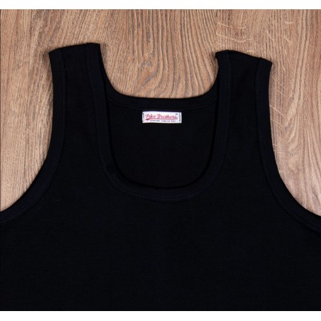 Set van 2 zwarte hemdjes - Buisvormig mouwloos onderhemd 100% katoen - 1965 Tank Top Pike Brothers set black