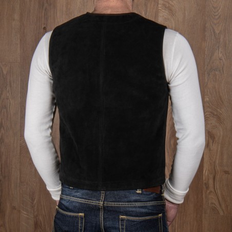 Schwarze Lederweste 1937 Roamer Vest Mulholland black - Pike Brothers