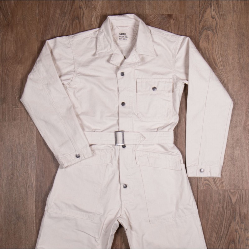 White Denim Coverall - 1938 Mechanic Coverall...