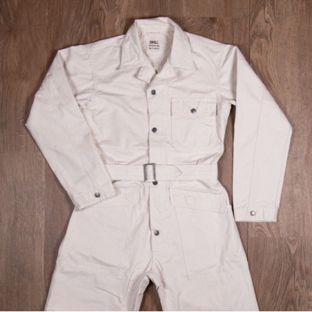Weißer Denim-Overall – 1938 Mechanic Coverall off white Pike Brothers