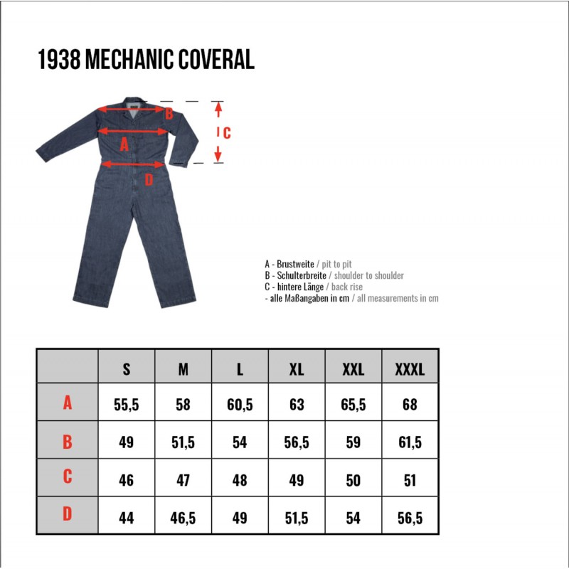 Weißer Denim-Overall – 1938 Mechanic Coverall...