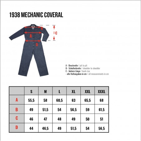 Weißer Denim-Overall – 1938 Mechanic Coverall off white Pike Brothers