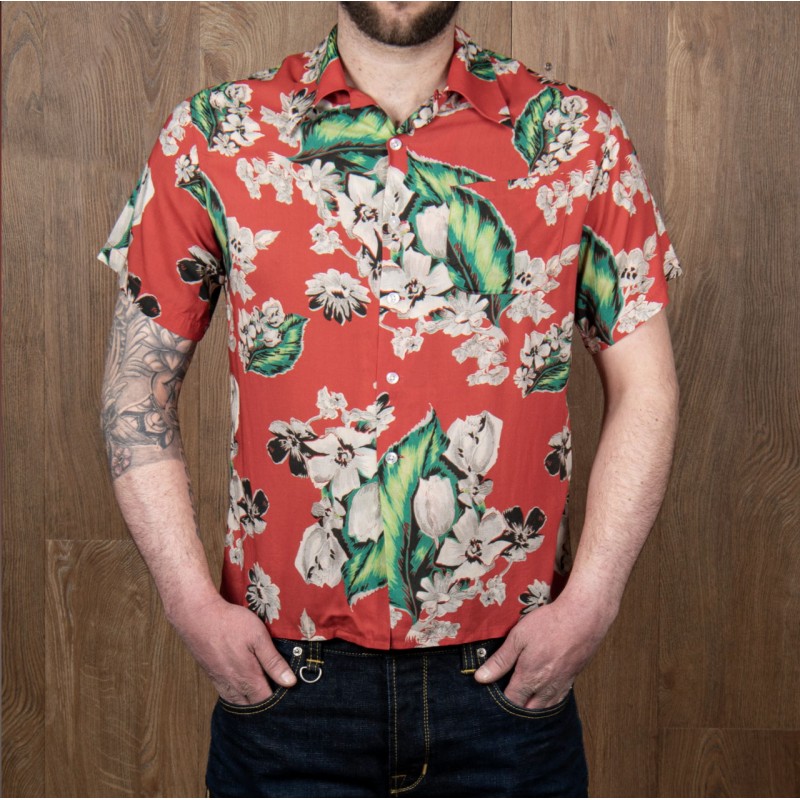 Hawaiihemd 1947 Albert Shirt Pulemoku red -...