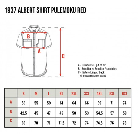 1947 Albert Shirt Hawaiian Shirt Pulemoku red - Pike Brothers