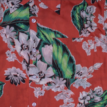 Hawaiihemd 1947 Albert Shirt Pulemoku red - Pike Brothers