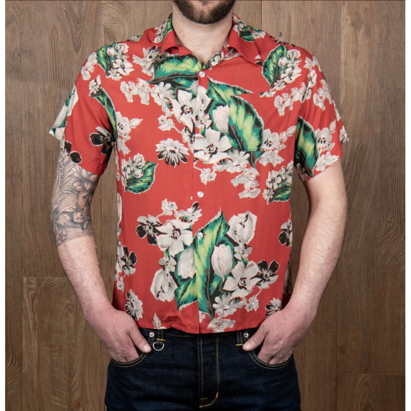 Hawaiihemd 1947 Albert Shirt Pulemoku red -...