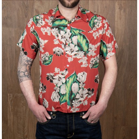 Hawaiihemd 1947 Albert Shirt Pulemoku red - Pike Brothers