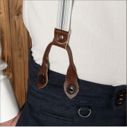 Schmale blaue Lederhosenträger – 1905 Hauler Braces blue... 2