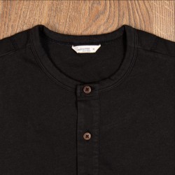 T-shirt Henley met knoopsluiting en korte mouwen zwart -... 2