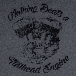 Flathead Engine Grey T-shirt - 1969 Sports Tee Engine...