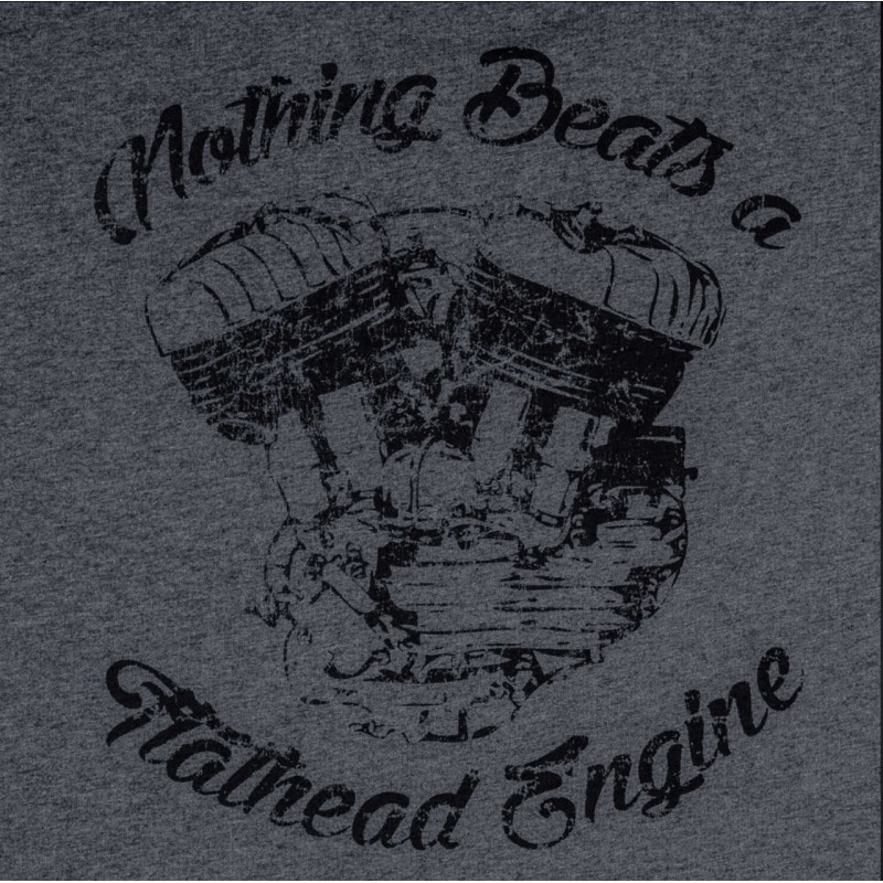 Flathead Engine Grey T-shirt - 1969 Sports Tee...