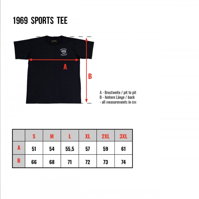 T-shirt Flathead Engine zwart - 1969 Sports Tee...