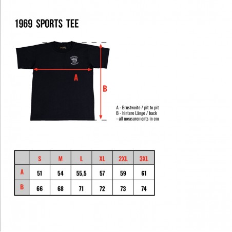 T-Shirt Flathead Engine Schwarz - 1969 Sports Tee Engine black Pike Brothers