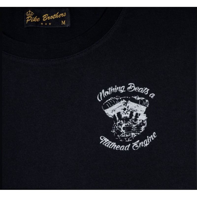 Black Flathead Engine T-Shirt - 1969 Sports Tee...