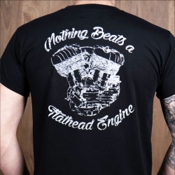 Black Flathead Engine T-Shirt - 1969 Sports Tee Engine...