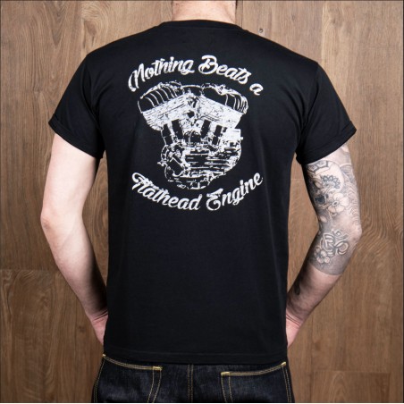 T-Shirt Flathead Engine Schwarz - 1969 Sports Tee Engine black Pike Brothers
