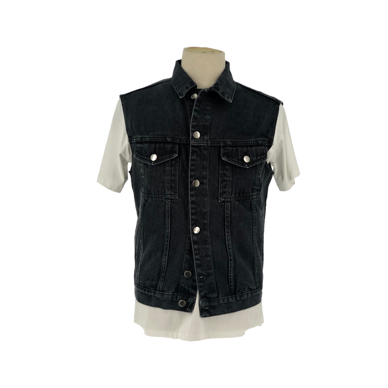 Rick Denim Geborduurd Vest - Kytone