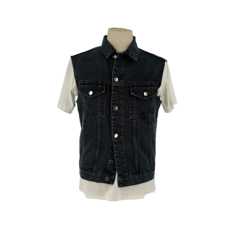 Rick Embroidered Denim Vest - Kytone