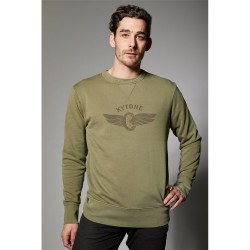 Sweatshirt 100% katoen Vintage Oil groen - Kytone