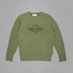 100% Cotton Vintage Oil Green Sweatshirt - Kytone 2