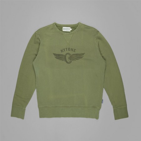 Sweatshirt 100% Baumwolle Vintage Oil grün - Kytone