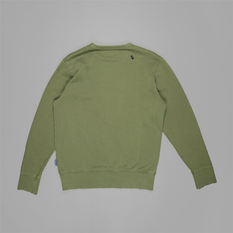 Sweatshirt 100% Baumwolle Vintage Oil grün -...