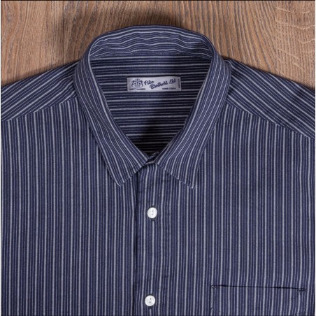 Classic Blue Cotton Shirt - 1947 Albatros Shirt Beaumont Blue - Pike Brothers