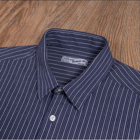 Classic Blue Cotton Shirt - 1947 Albatros Shirt Beaumont Blue - Pike Brothers